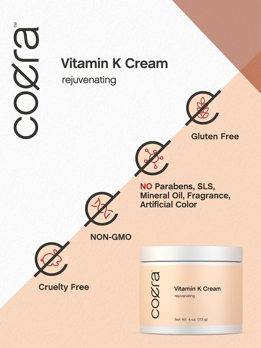 Coera Vitamin K Cream 4 oz | Premium Formula for Bruises, Spider Veins, Dark Circles, Broken Capillaries, Eyes, and Face | Paraben and SLS Free - görsel 9