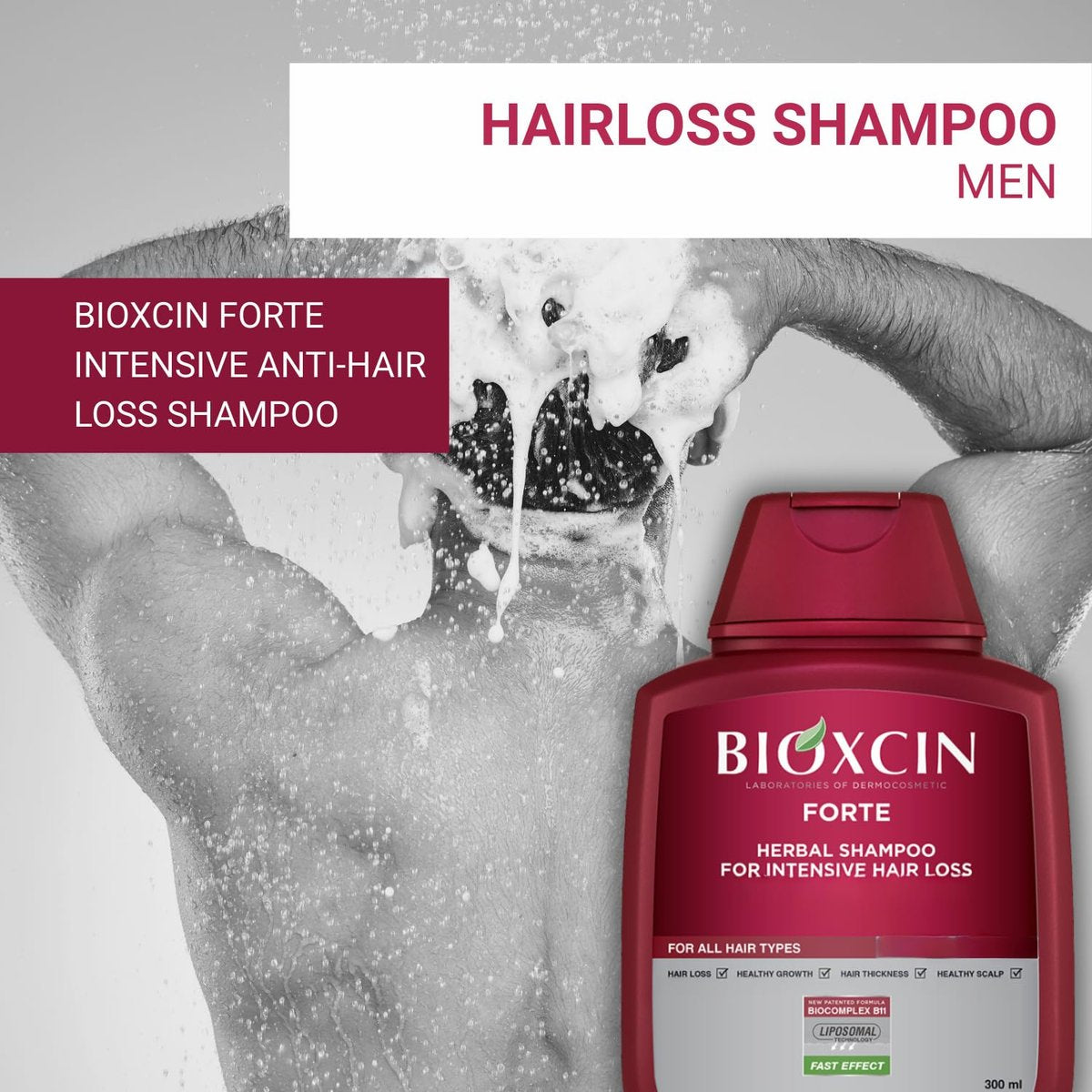 BIOXCIN Herbal Shampoo for Hair Loss Strengthening & Nourishing Formula – Anti-Dandruff Scalp Revitalizing Care, Deep Moisturizing & Repairing with Natural Botanical Extracts, 9 Fl Oz (Pack of 3) Avelisse