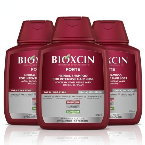 BIOXCIN Herbal Shampoo for Hair Loss Strengthening & Nourishing Formula – Anti-Dandruff Scalp Revitalizing Care, Deep Moisturizing & Repairing with Natural Botanical Extracts, 9 Fl Oz (Pack of 3) Avelisse