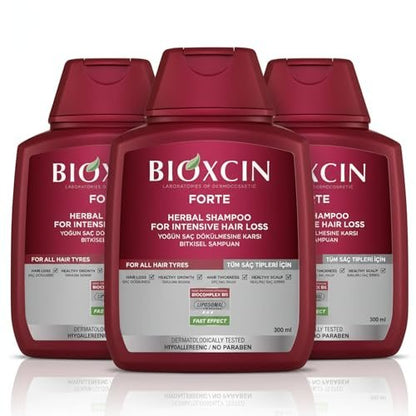 BIOXCIN Herbal Shampoo for Hair Loss Strengthening & Nourishing Formula – Anti-Dandruff Scalp Revitalizing Care, Deep Moisturizing & Repairing with Natural Botanical Extracts, 9 Fl Oz (Pack of 3) Avelisse