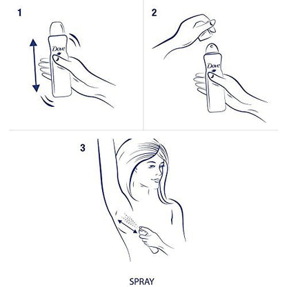 Dove Dry Spray Antiperspirant - Invisible - Sheer Fresh - 3.8 oz (107 g) per Can, Pack of 3