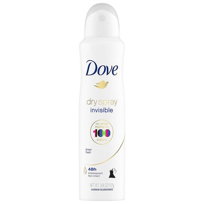 Dove Dry Spray Antiperspirant - Invisible - Sheer Fresh - 3.8 oz (107 g) per Can, Pack of 3