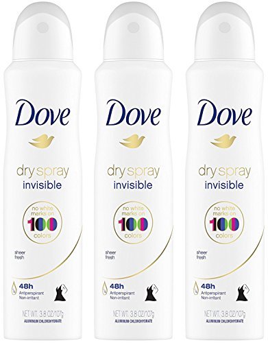 Dove Dry Spray Antiperspirant - Invisible - Sheer Fresh - 3.8 oz (107 g) per Can, Pack of 3
