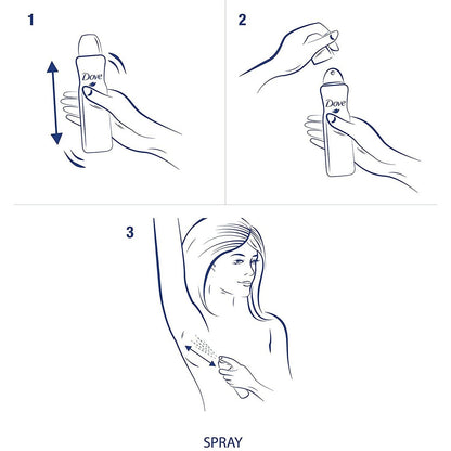 Dove Dry Spray Antiperspirant - Invisible - Sheer Fresh - 3.8 oz (107 g) per Can, Pack of 3