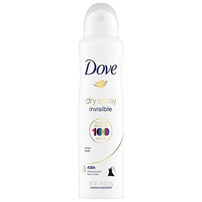 Dove Dry Spray Antiperspirant - Invisible - Sheer Fresh - 3.8 oz (107 g) per Can, Pack of 3
