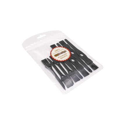 GFDesign Electric Shaver Cleaning Brushes - Nylon Bristles, PP Handle, Set of 8 (Black)