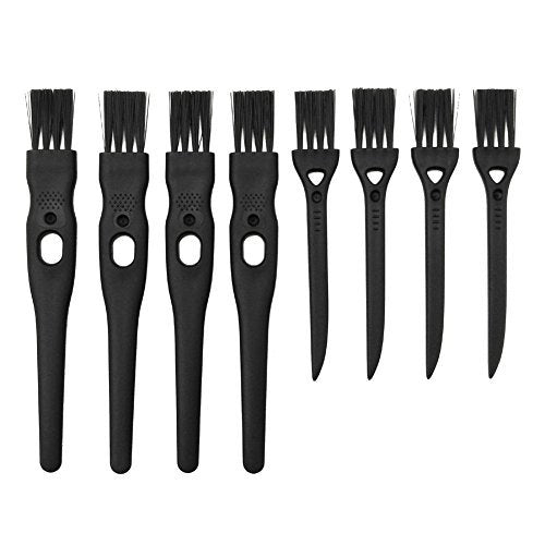 GFDesign Electric Shaver Cleaning Brushes - Nylon Bristles, PP Handle, Set of 8 (Black) - görsel 2
