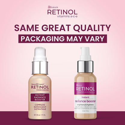 LIVAURA Retinol Instant Radiance Booster – Anti-Aging Primer with Vitamin A & Peptides for Luminous, Firm Skin Avelisse