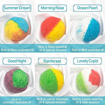 INTEYE Organic Bath Bombs Gift Set - 24 Handmade Fizzies with Essential Oils, Moisturize Dry Skin, Ideal for Kids, Women, Men, Birthday, Christmas, Mother's Day Avelisse