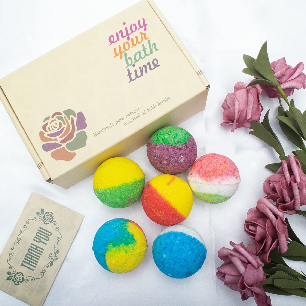 INTEYE Organic Bath Bombs Gift Set - 24 Handmade Fizzies with Essential Oils, Moisturize Dry Skin, Ideal for Kids, Women, Men, Birthday, Christmas, Mother's Day Avelisse