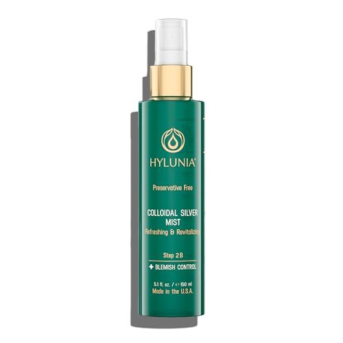 Hylunia Colloidal Silver Mist Toner – Hydrating Toner for Acne-Prone, Inflamed Skin, 5.1 fl oz Avelisse