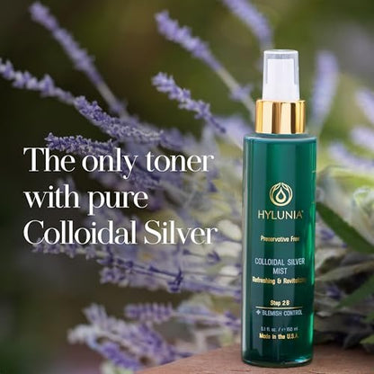 Hylunia Colloidal Silver Mist Toner – Hydrating Toner for Acne-Prone, Inflamed Skin, 5.1 fl oz Avelisse