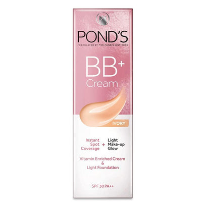POND'S BB+ Cream Ivory Lightweight Foundation Cream 18g - Natural Glow & SPF Protection