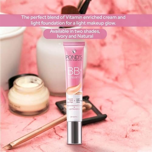POND'S BB+ Cream Ivory Lightweight Foundation Cream 18g - Natural Glow & SPF Protection - görsel 14