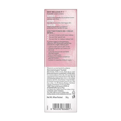 POND'S BB+ Cream Ivory Lightweight Foundation Cream 18g - Natural Glow & SPF Protection - görsel 8