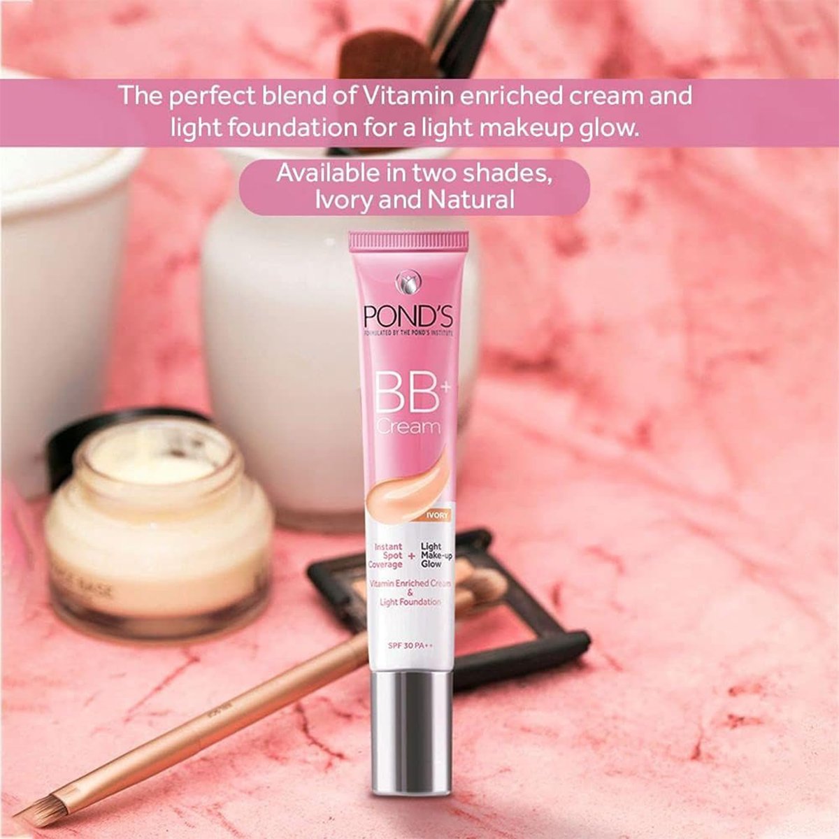 POND'S BB+ Cream Ivory Lightweight Foundation Cream 18g - Natural Glow & SPF Protection - görsel 13