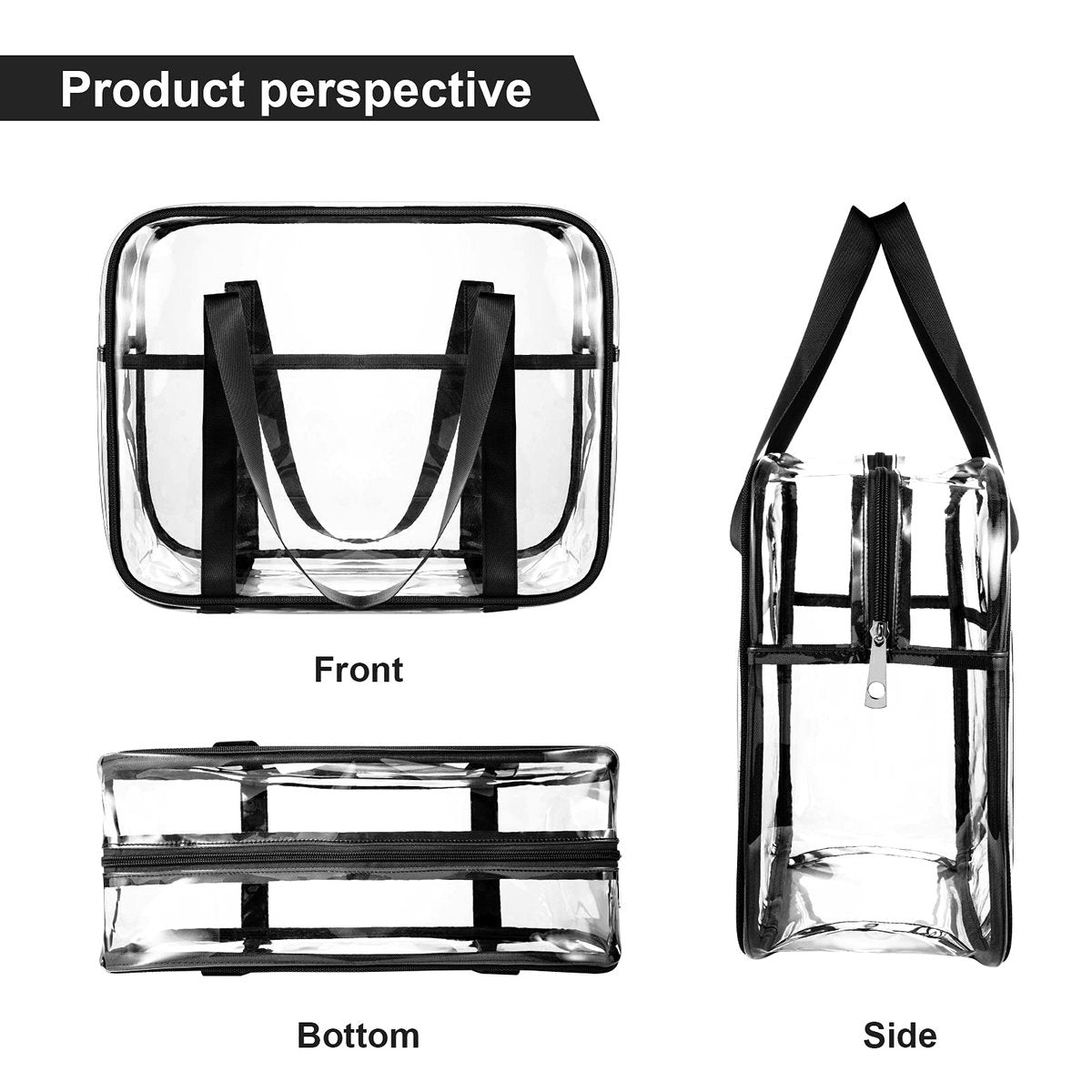 ONEGenug Clear Toiletry Bag - Large Transparent Cosmetic Bag, Waterproof Makeup Artist Case, Luggage Organizer (XL, PVC) Avelisse