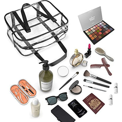 ONEGenug Clear Toiletry Bag - Large Transparent Cosmetic Bag, Waterproof Makeup Artist Case, Luggage Organizer (XL, PVC) Avelisse