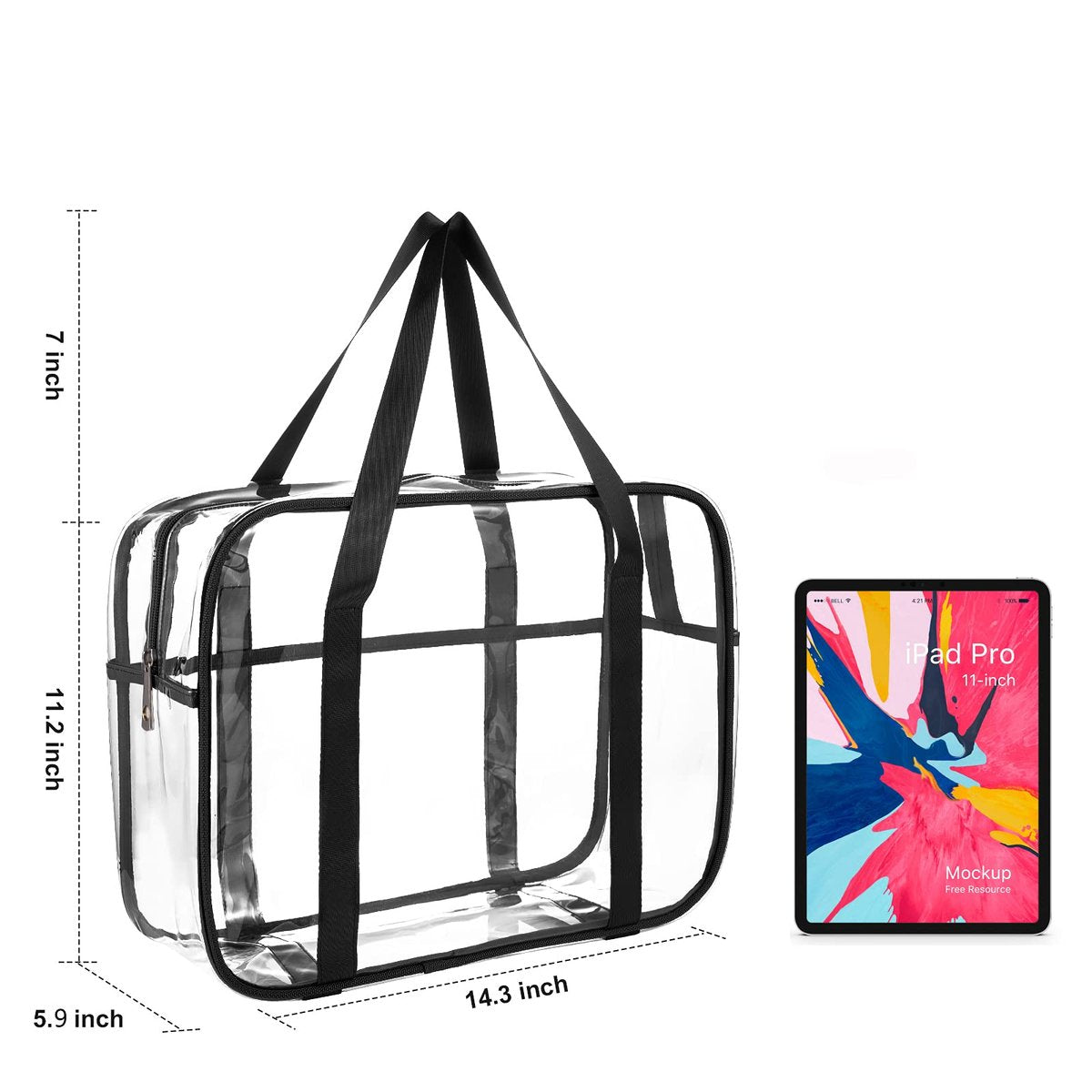 ONEGenug Clear Toiletry Bag - Large Transparent Cosmetic Bag, Waterproof Makeup Artist Case, Luggage Organizer (XL, PVC) Avelisse