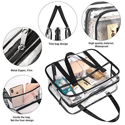ONEGenug Clear Toiletry Bag - Large Transparent Cosmetic Bag, Waterproof Makeup Artist Case, Luggage Organizer (XL, PVC) Avelisse
