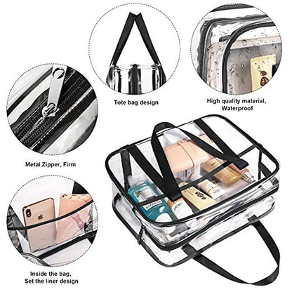 ONEGenug Clear Toiletry Bag - Large Transparent Cosmetic Bag, Waterproof Makeup Artist Case, Luggage Organizer (XL, PVC) Avelisse