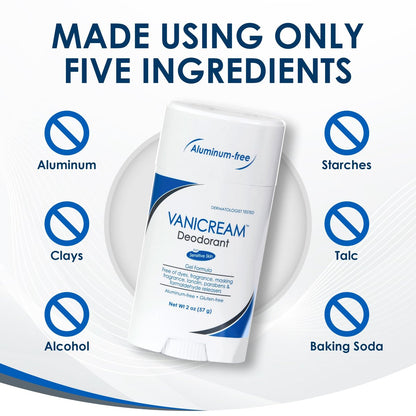 Vanicream Aluminum-Free Gel Deodorant - Unscented for Sensitive Skin, 2 oz