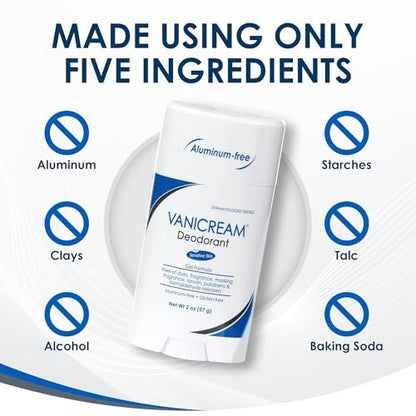 Vanicream Aluminum-Free Gel Deodorant - Unscented for Sensitive Skin, 2 oz