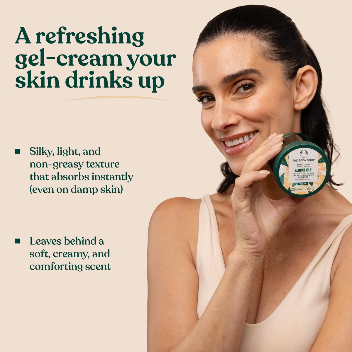 The Body Shop Almond Milk Body Yogurt - 48hr Moisturizer for Sensitive & Dry Skin, 100% Vegan, 6.98 Fl Oz Avelisse