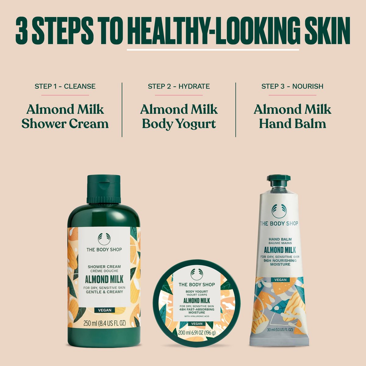 The Body Shop Almond Milk Body Yogurt - 48hr Moisturizer for Sensitive & Dry Skin, 100% Vegan, 6.98 Fl Oz Avelisse