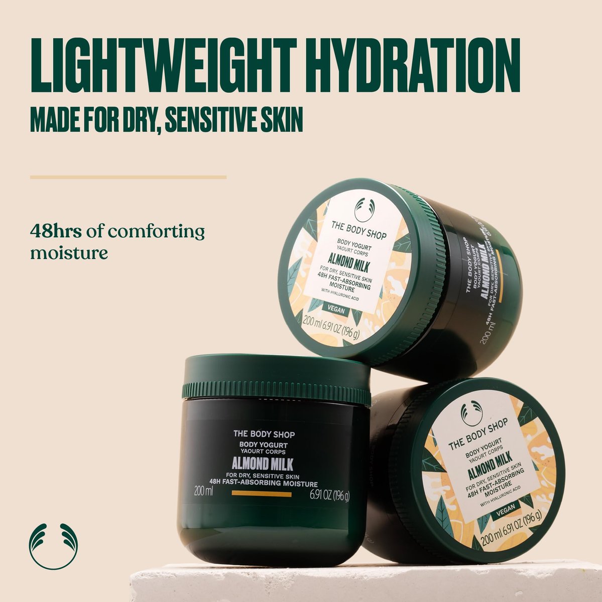 The Body Shop Almond Milk Body Yogurt - 48hr Moisturizer for Sensitive & Dry Skin, 100% Vegan, 6.98 Fl Oz Avelisse