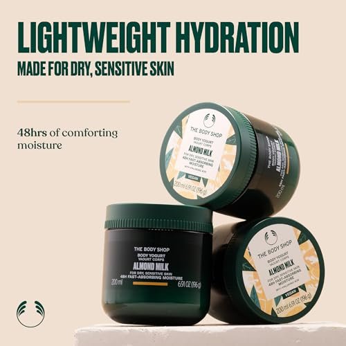 The Body Shop Almond Milk Body Yogurt - 48hr Moisturizer for Sensitive & Dry Skin, 100% Vegan, 6.98 Fl Oz Avelisse