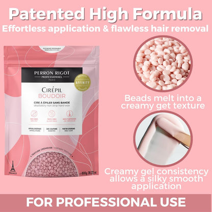 Cirepil Boudoir Hard Wax Beads - 800g / 28.22 oz - Hypoallergenic, Allergen-Free & Rosin-Free for Sensitive Skin - Professional Stripless Hair Removal for Face & Body - Low Temp Refill Bag Avelisse