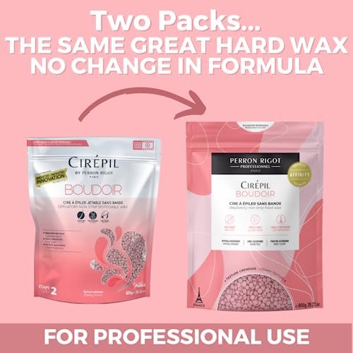 Cirepil Boudoir Hard Wax Beads - 800g / 28.22 oz - Hypoallergenic, Allergen-Free & Rosin-Free for Sensitive Skin - Professional Stripless Hair Removal for Face & Body - Low Temp Refill Bag Avelisse