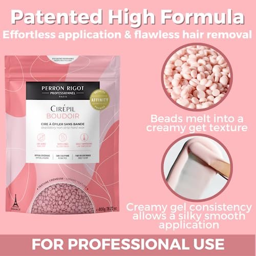 Cirepil Boudoir Hard Wax Beads - 800g / 28.22 oz - Hypoallergenic, Allergen-Free & Rosin-Free for Sensitive Skin - Professional Stripless Hair Removal for Face & Body - Low Temp Refill Bag Avelisse