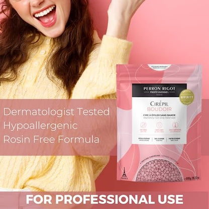 Cirepil Boudoir Hard Wax Beads - 800g / 28.22 oz - Hypoallergenic, Allergen-Free & Rosin-Free for Sensitive Skin - Professional Stripless Hair Removal for Face & Body - Low Temp Refill Bag Avelisse