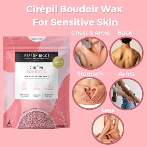 Cirepil Boudoir Hard Wax Beads - 800g / 28.22 oz - Hypoallergenic, Allergen-Free & Rosin-Free for Sensitive Skin - Professional Stripless Hair Removal for Face & Body - Low Temp Refill Bag Avelisse