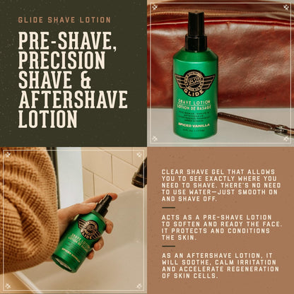 18.21 Man Made Clear Shaving Gel Cream for Men, Spiced Vanilla, 6 fl. oz. - Non-Lathering Shaving Glide for Smooth, Precise Shave Avelisse