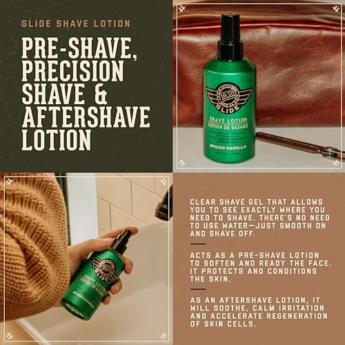 18.21 Man Made Clear Shaving Gel Cream for Men, Spiced Vanilla, 6 fl. oz. - Non-Lathering Shaving Glide for Smooth, Precise Shave Avelisse