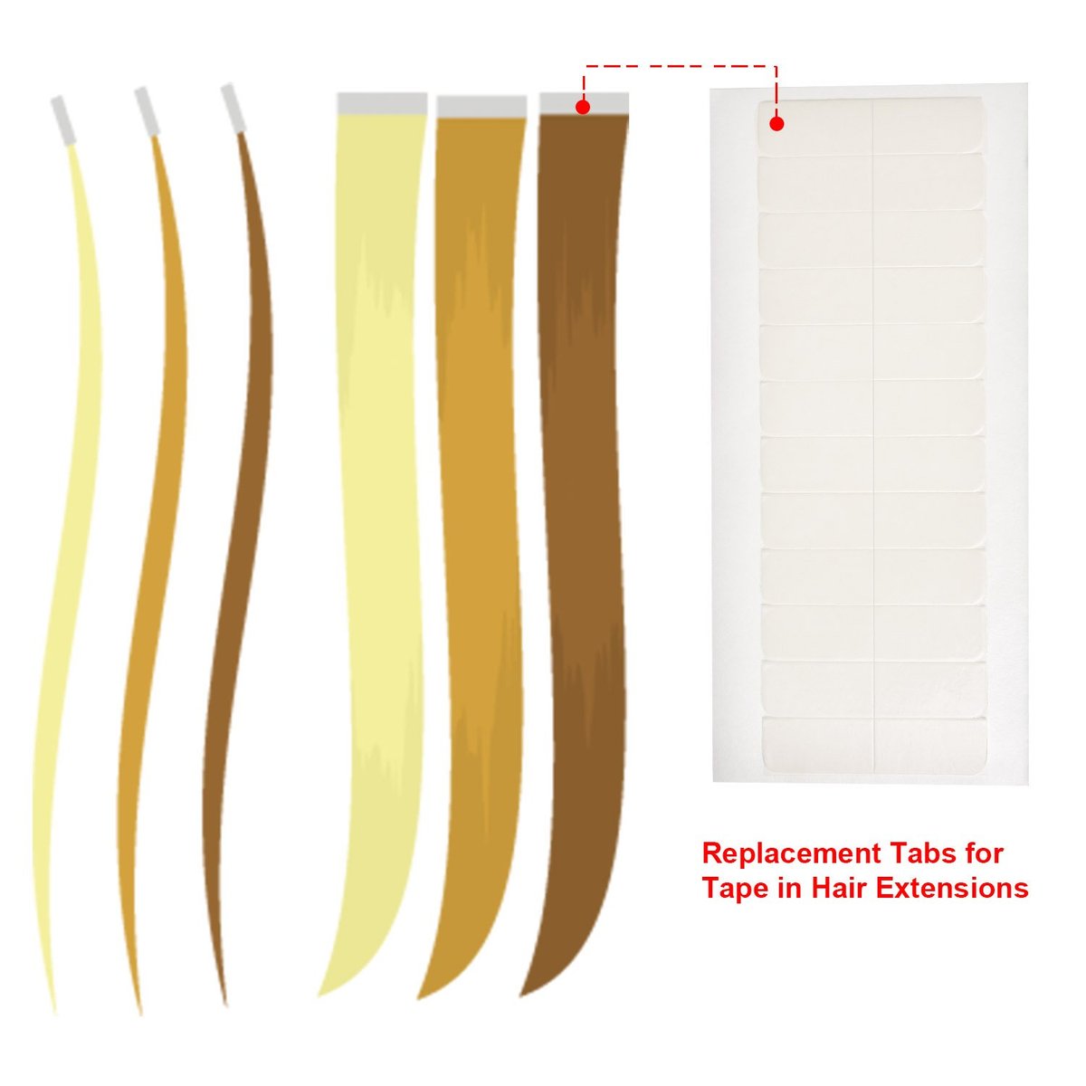 TecUnite 180 Pcs White Hair Extension Tape Tabs – Strong Adhesive Double Sided Tape for Wigs, Toupees, and Lace Wigs - görsel 5
