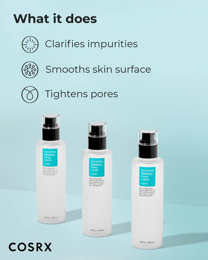 COSRX Two in One Poreless Power Liquid - Tightening Pores, Korean Skincare, 100ml / 3.38 fl.oz Avelisse