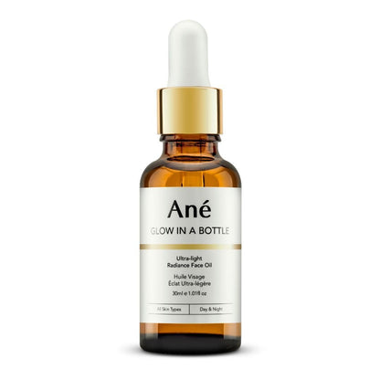 Ané Glow in a Bottle Anti-Ageing Vegan Facial Oil – 100% Natural Argan, Grapeseed & Squalane for All Skin Types