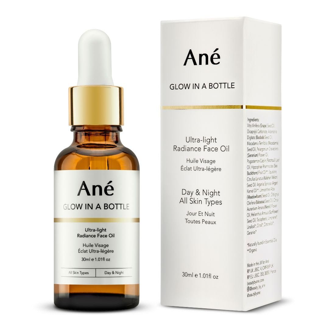 Ané Glow in a Bottle Anti-Ageing Vegan Facial Oil – 100% Natural Argan, Grapeseed & Squalane for All Skin Types - görsel 1
