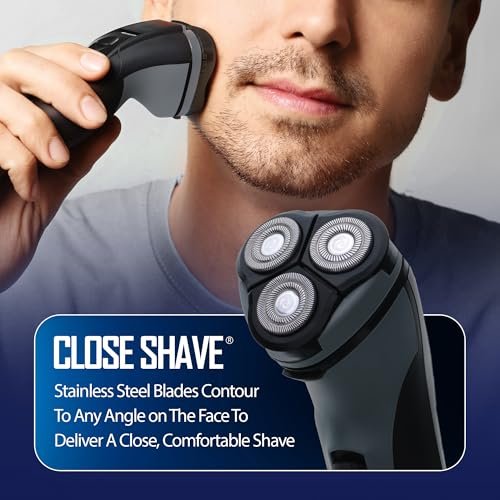 Barbasol Rotary Shaver for Men – Rechargeable Cordless Electric Razor with Stainless Steel Blades, Pop-Up Trimmer, 45-Minute Runtime - görsel 5