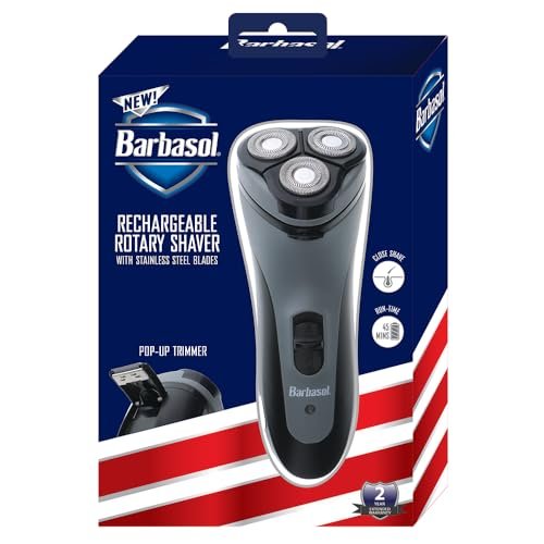 Barbasol Rotary Shaver for Men – Rechargeable Cordless Electric Razor with Stainless Steel Blades, Pop-Up Trimmer, 45-Minute Runtime - görsel 13