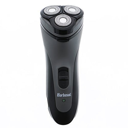 Barbasol Rotary Shaver for Men – Rechargeable Cordless Electric Razor with Stainless Steel Blades, Pop-Up Trimmer, 45-Minute Runtime