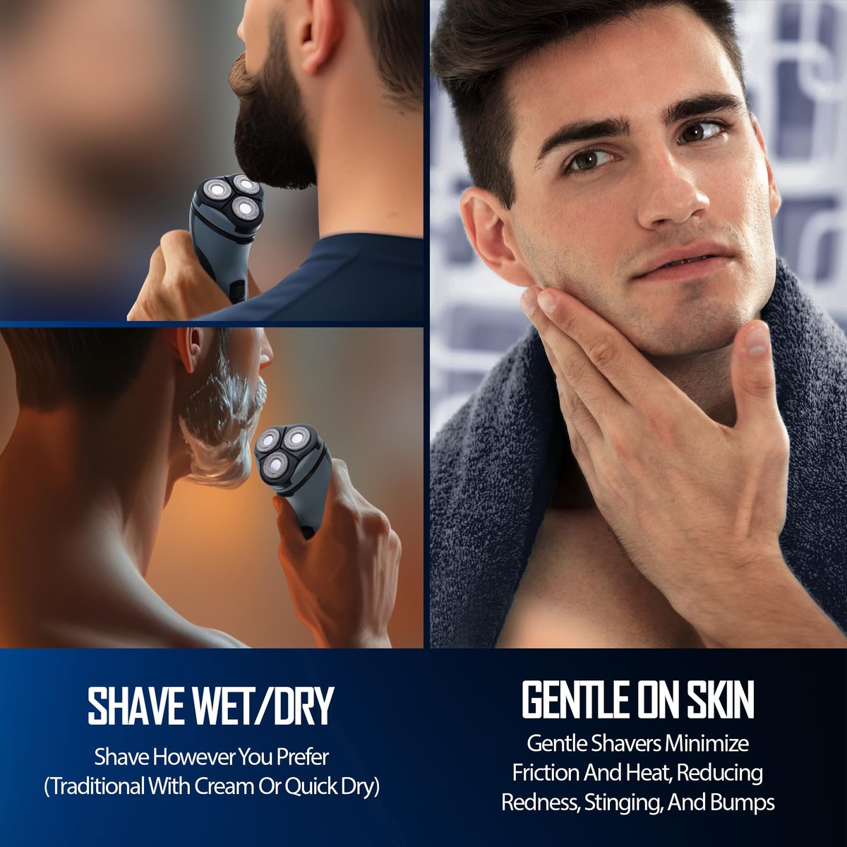 Barbasol Rotary Shaver for Men – Rechargeable Cordless Electric Razor with Stainless Steel Blades, Pop-Up Trimmer, 45-Minute Runtime - görsel 10