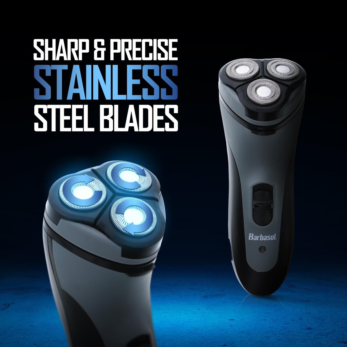 Barbasol Rotary Shaver for Men – Rechargeable Cordless Electric Razor with Stainless Steel Blades, Pop-Up Trimmer, 45-Minute Runtime - görsel 8