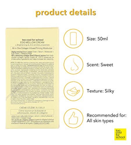Too Cool for School All-in-One Egg Mellow Cream - 5-in-1 Firming Moisturizer (1.76 oz) - görsel 4