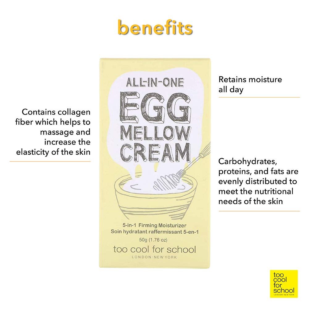 Too Cool for School All-in-One Egg Mellow Cream - 5-in-1 Firming Moisturizer (1.76 oz) - görsel 5