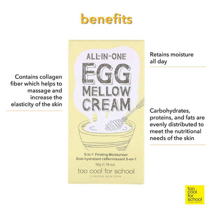 Too Cool for School All-in-One Egg Mellow Cream - 5-in-1 Firming Moisturizer (1.76 oz)